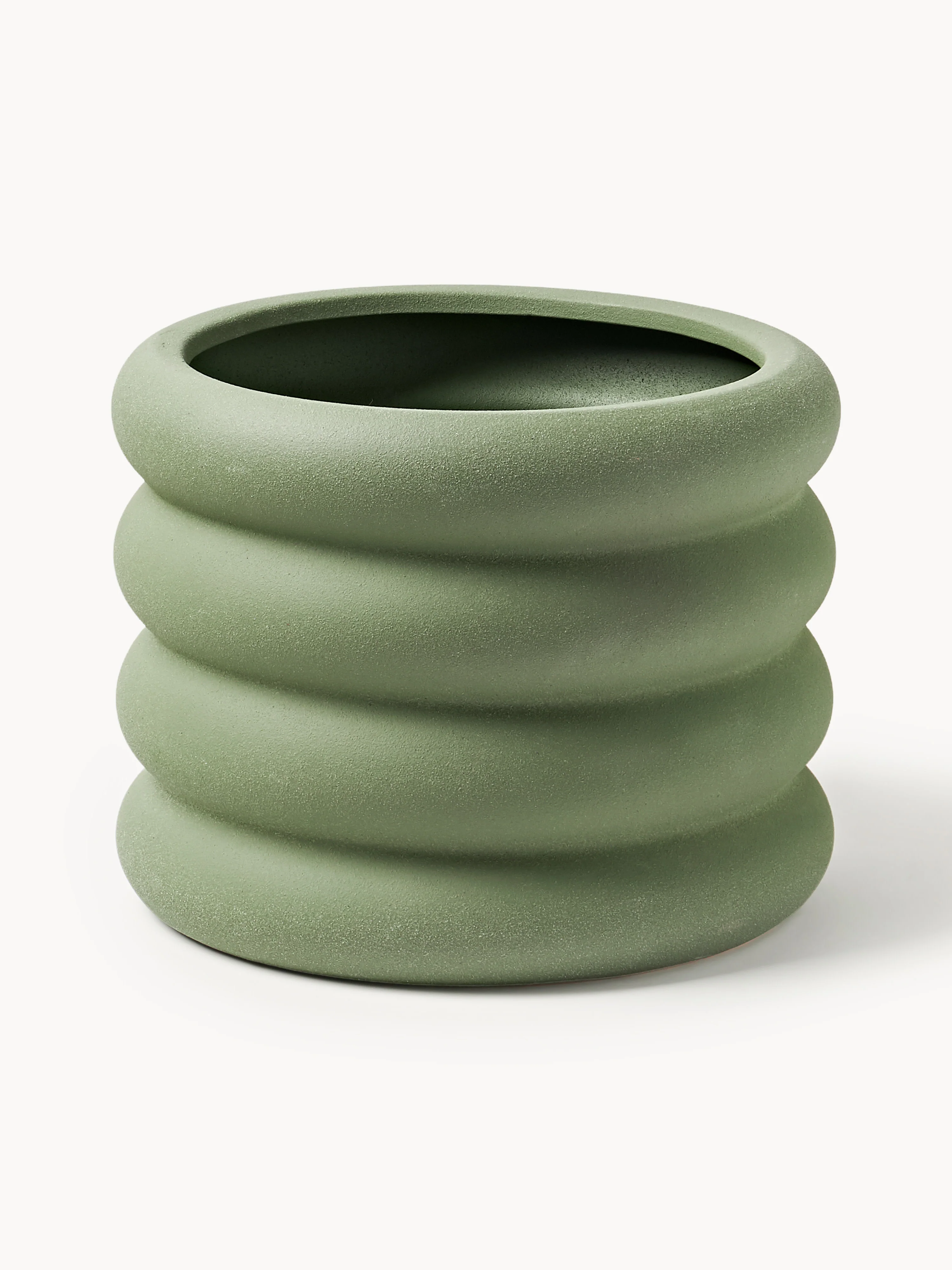 Westwing Collection Rudi plant pot, H 23 cm, Green, matte