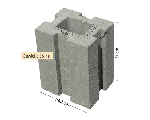 Keienburg Post foundation stone 34 x 26.5 x 21.5 cm