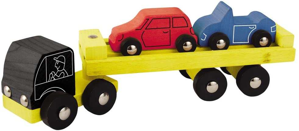 Eichhorn Heros Wooden Car Transporter With 2 Cars, 21 Cm