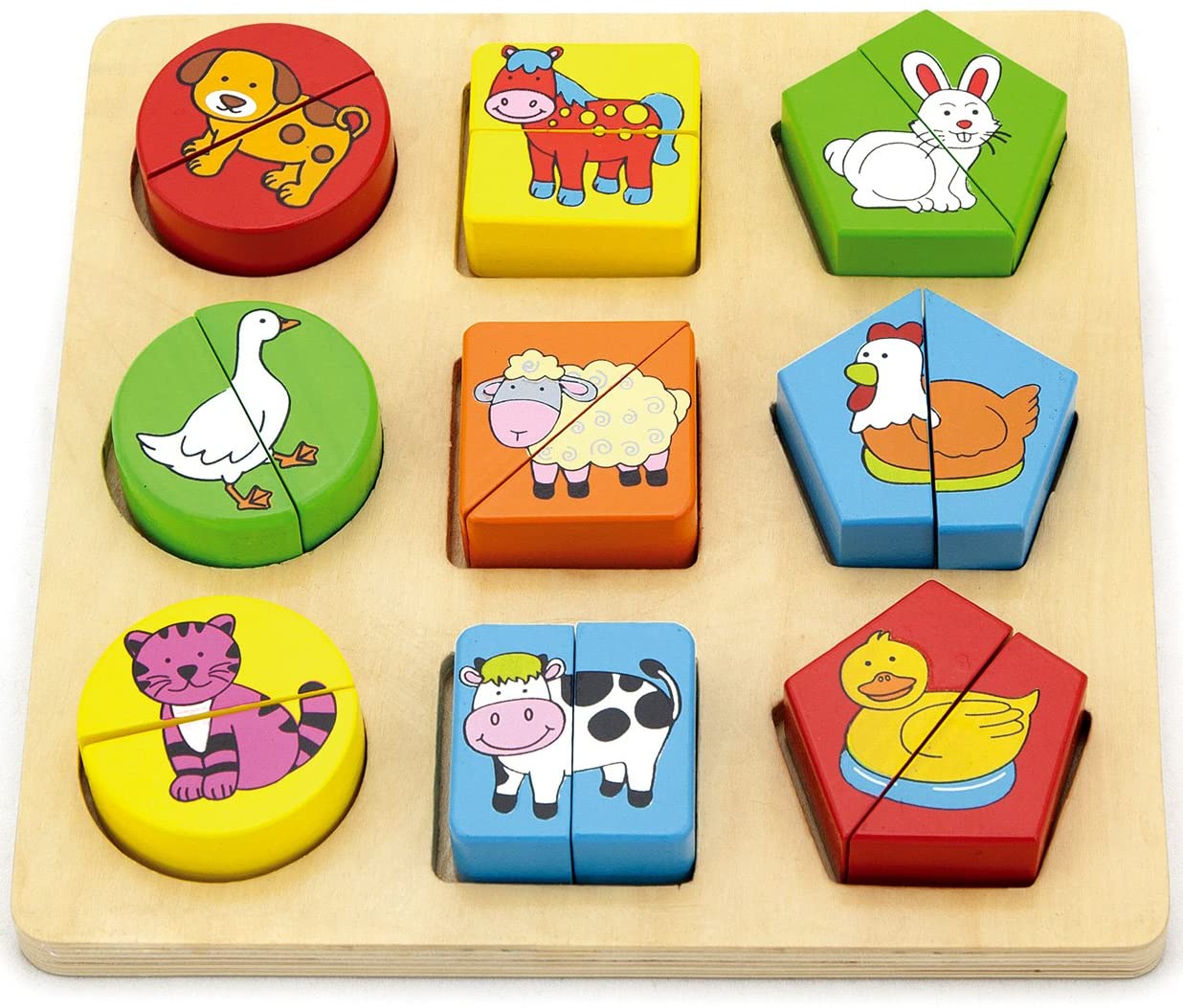 Viga Toys – Wooden Puzzle – Farm Animals