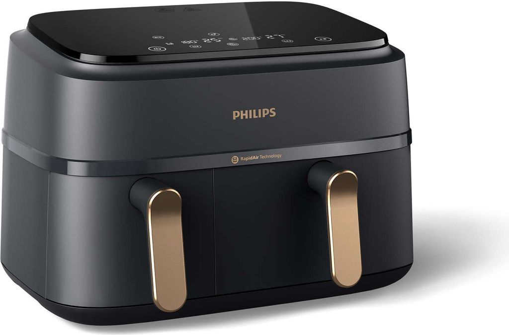 Philips Airfryer 9 L Dual Basket, RapidAir, Digital, schwarz (NA352/00)