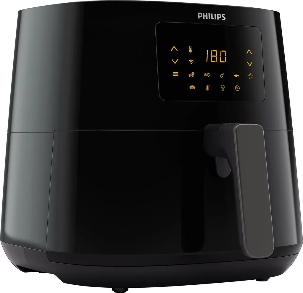 Philips Airfryer Essential, hot air fryer, app control, 1.2 kg, touchscreen, black (HD9280/90)