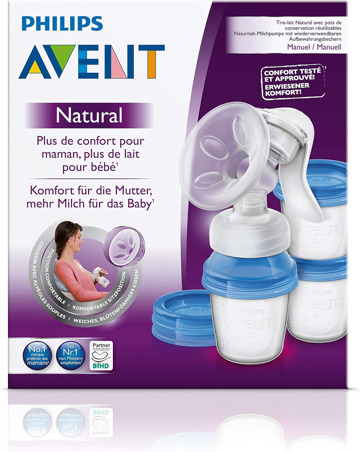 Philips Avent SCF330/13 Handmilchpumpe Mit Flasche, transparent