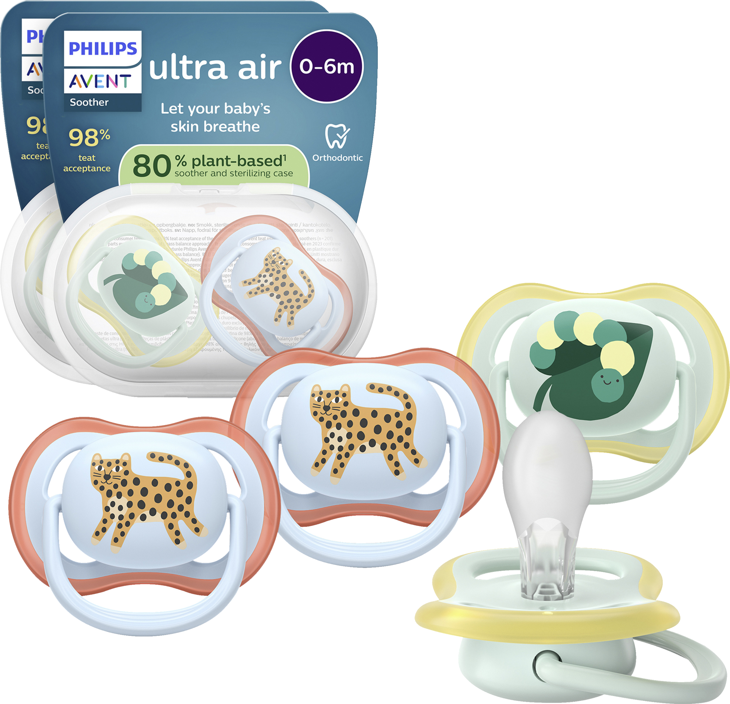 PHILIPS AVENT UltraAir Pacifiers 4-Pack 0-6 Months
