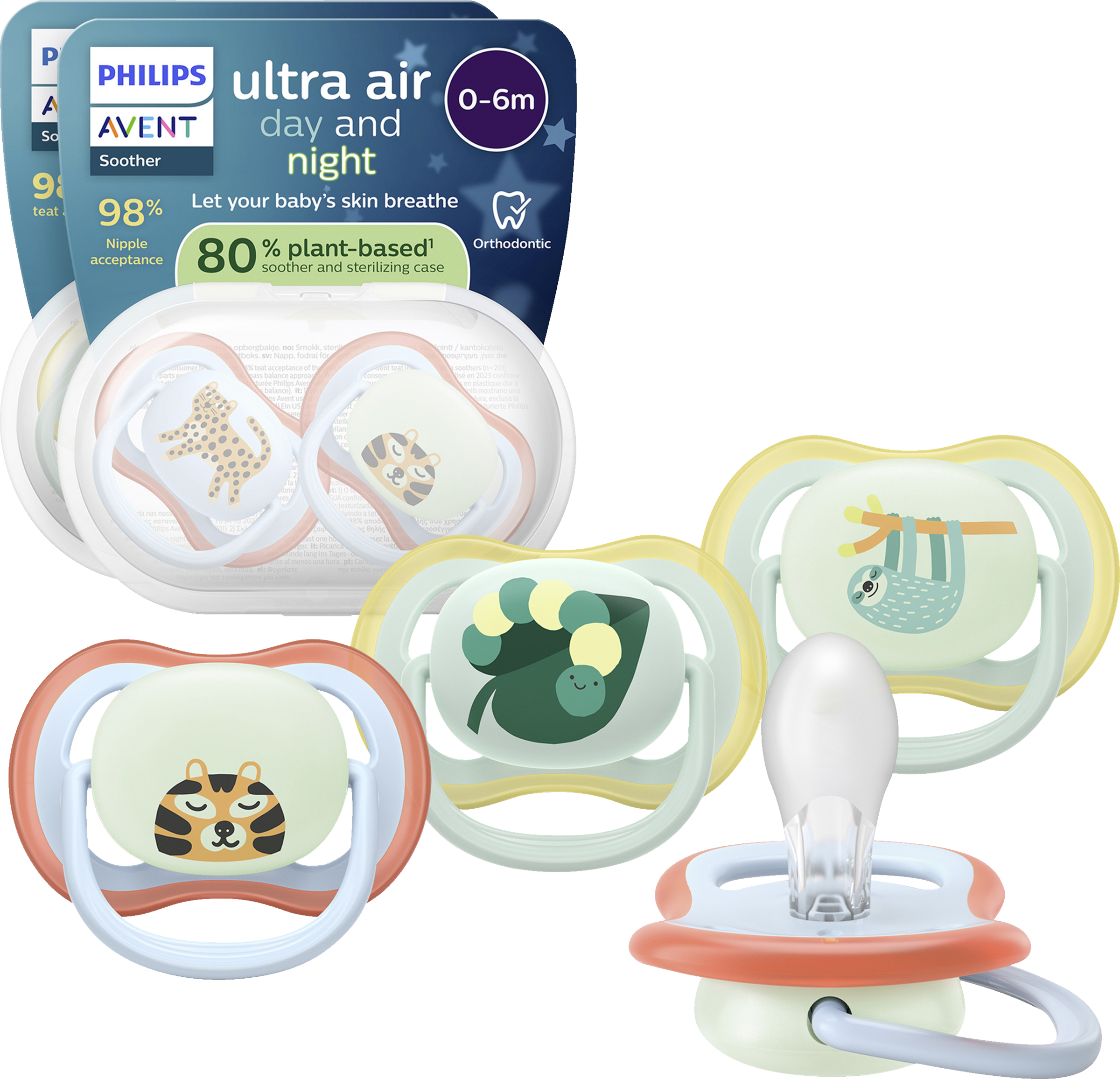 PHILIPS AVENT UltraAir Pacifiers 4-Pack 0-6 Months