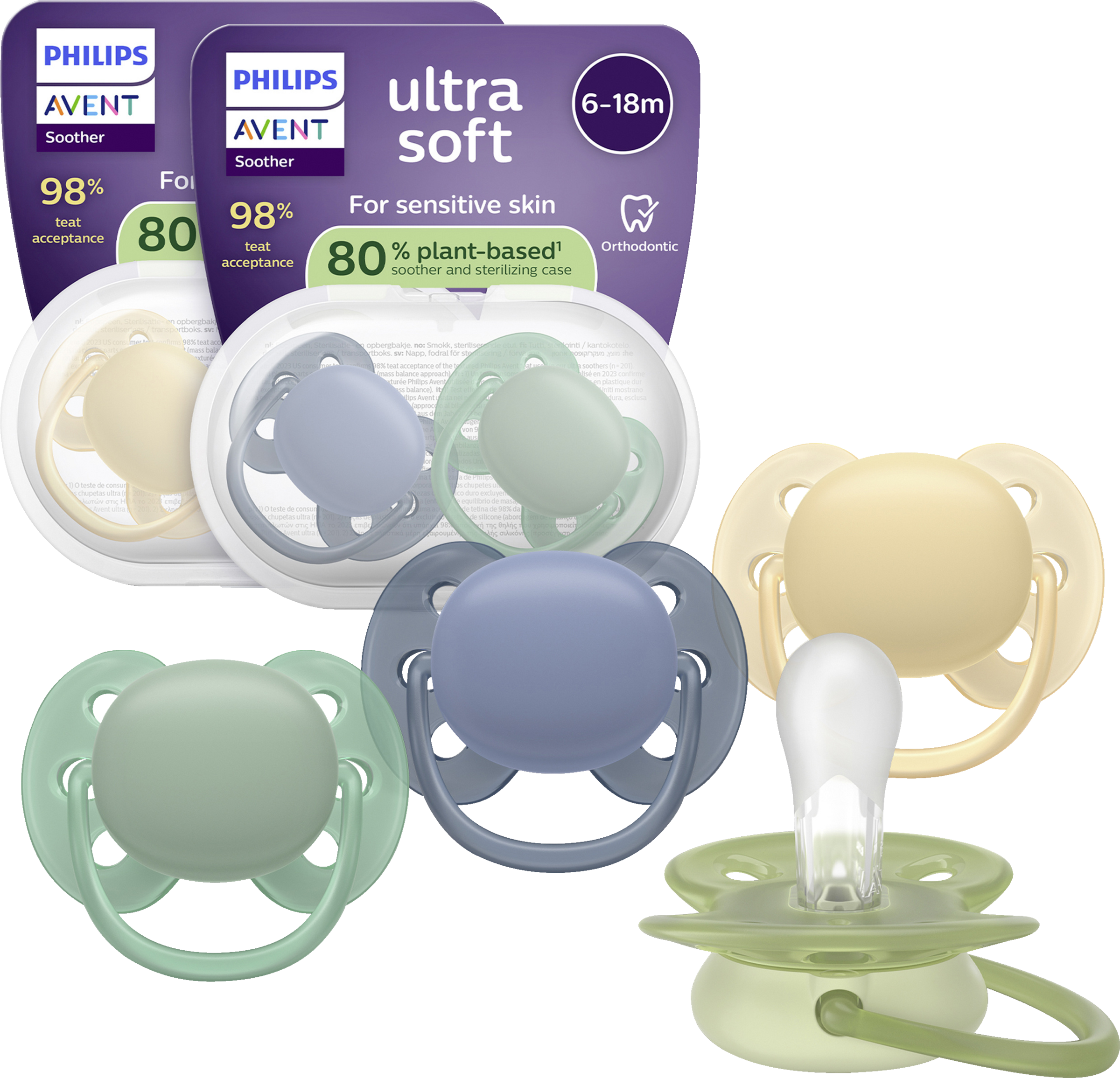 PHILIPS AVENT UltraAir Pacifiers 4-Pack 6-18 Months