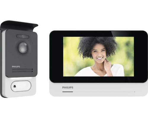 Philips color video door intercom system WelcomeEye Connect 2 Smart Home + WIFI + WLAN capable ultra-flat 4.3 "color screen + integrated image memory