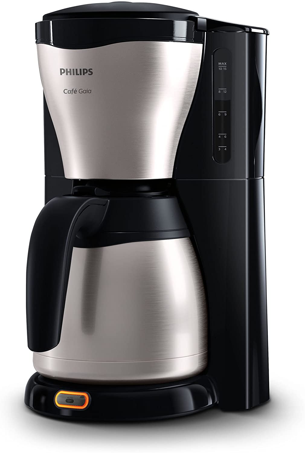 Philips HD7546/20 Gaia Filter Coffee Machine with Thermo Jug, Black / Metal