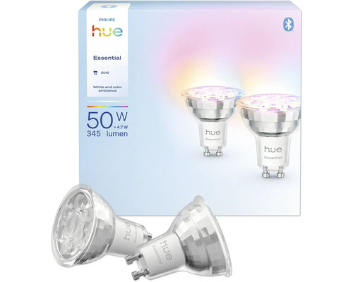 Philips Hue LED Spot dimmable Essential 2x GU10/4.7W (35W) 345 lm 2200-6500 K 2 pieces