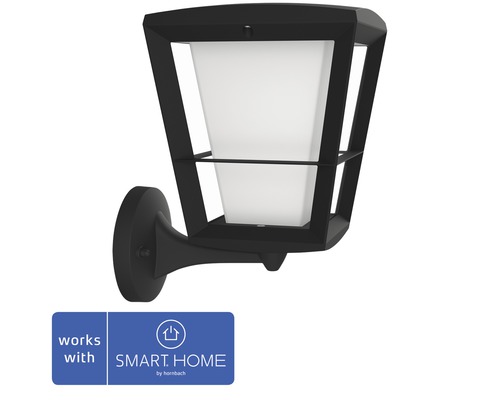 Philips hue LED wall light Econic White & Color Ambiance 15W 1150 lm black H 301 mm - Compatible with SMART HOME by hornbach