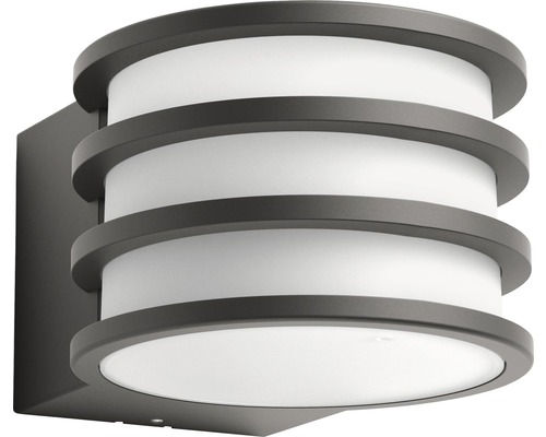 Philips hue LED wall light Lucca White Ambiance Outdoor 9.5W 806 lm 2700 K warm white anthracite H 215 mm - Compatible with SMART HOME by hornbach