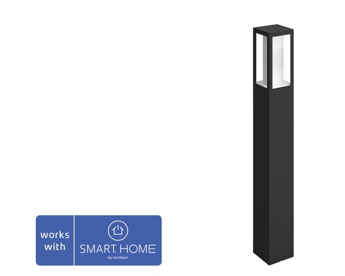 Philips hue LED path light Impress White & Color Ambiance 8W 1200 lm black H 770 mm - Compatible with SMART HOME by hornbach