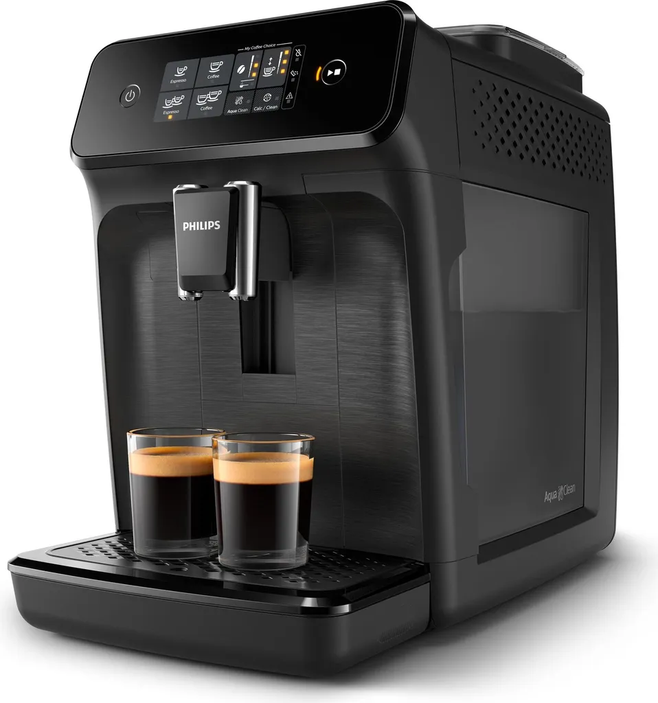 Philips 1200 Series Fully Automatic Coffee Machine, 2 Coffee Specialties, Black (EP1200/00)