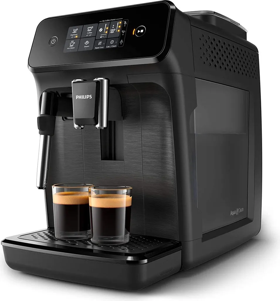 Philips 1200 Series Fully Automatic Coffee Machine, 2 Coffee Specialties, Black (EP1220/00)