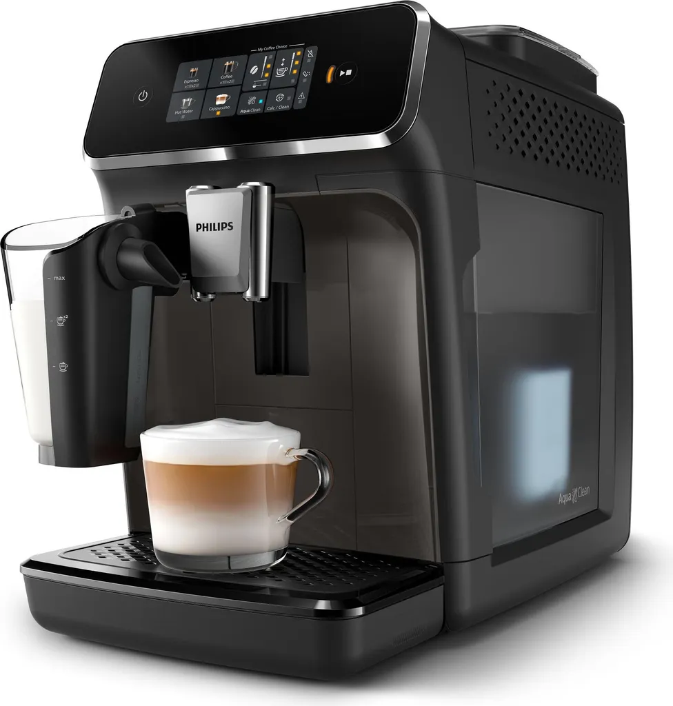 Philips Fully Automatic Coffee Machine Series 2200, 2 Coffee Settings, Milk Frother, Black (EP2334/10)