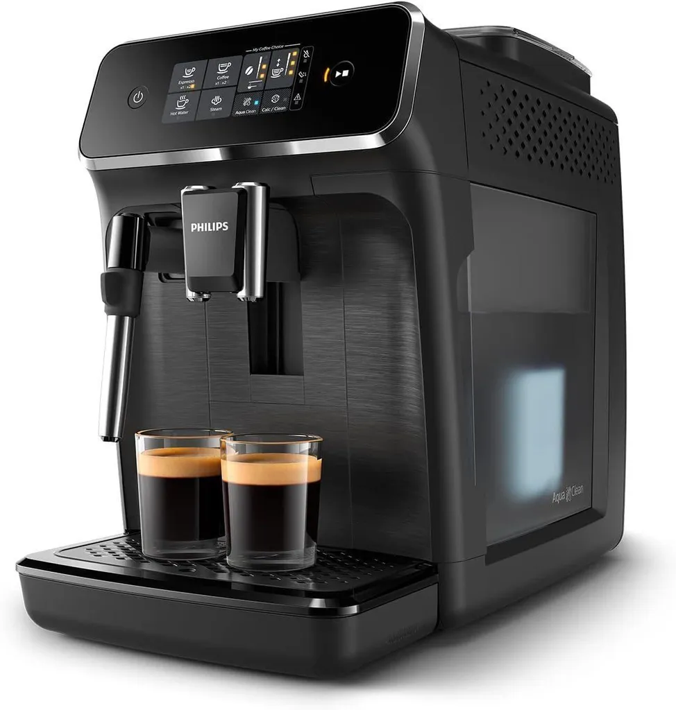 Philips Series 2200 Fully Automatic Coffee Machine with Classic Milk Frother, Display, Coffee Maker, Cafe Machine, Coffee Machine with Grinder