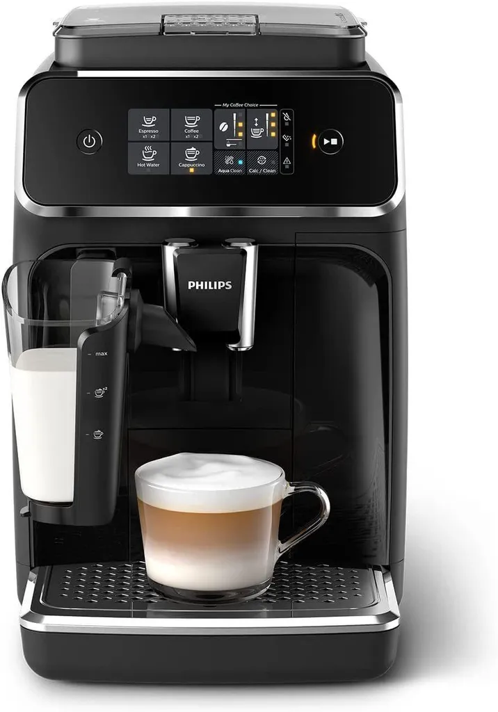 Philips Series 2200 Fully Automatic Coffee Machine – LatteGo Milk System, 3 Specialties, Coffee Maker with Grinder