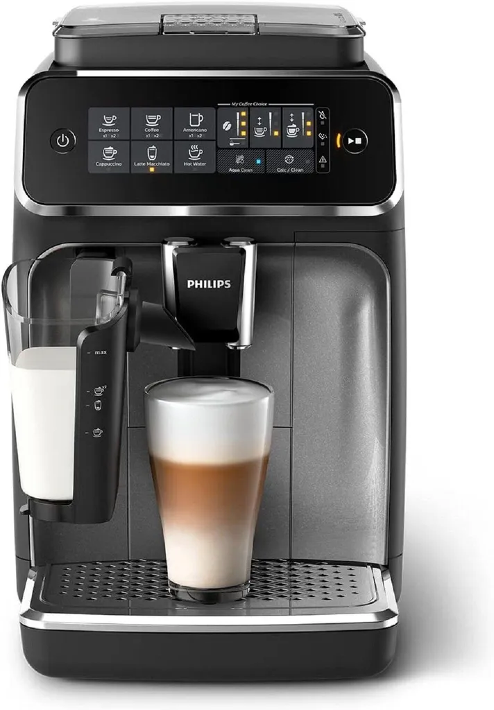 Philips Series 3200 Fully Automatic Coffee Machine with Classic Milk Frother, Display, Coffee Maker, Cafe Machine, Coffee Machine with Grinder