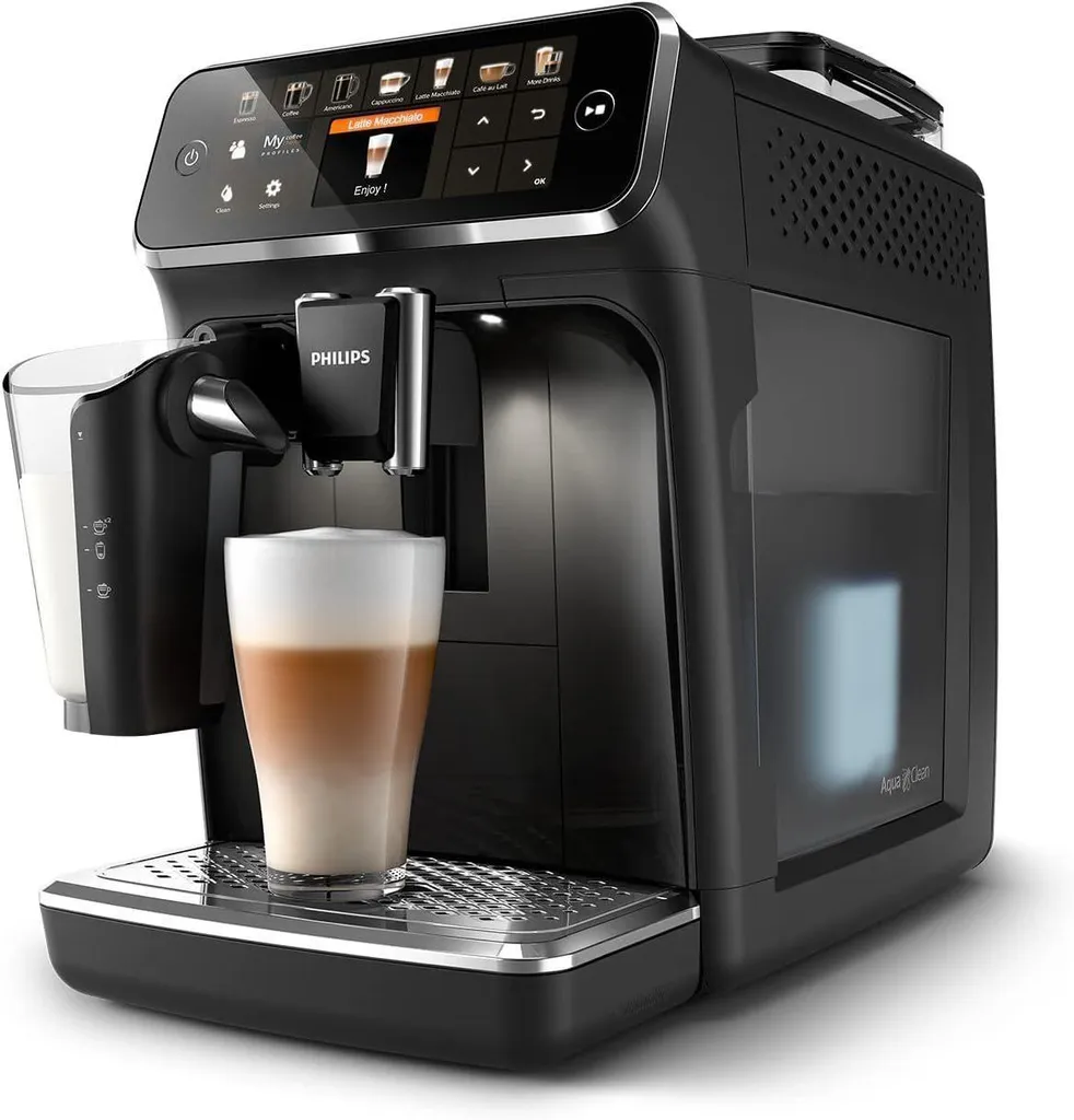 Philips Series 5400 Fully Automatic Coffee Machine LatteGo Milk Frother Display, Coffee Maker Cafe Machine Coffee Machine with Grinder