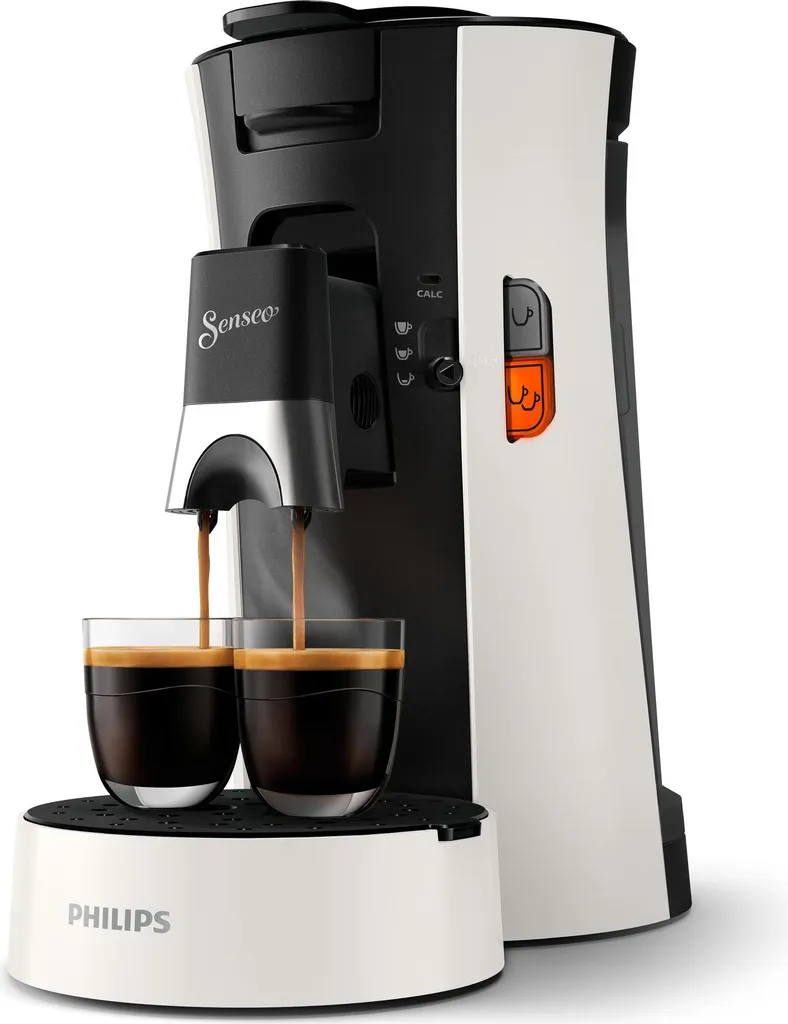 Philips Senseo® Select Coffee Pod Machine, 3 coffee specialties, coffee strength selection Plus, Crema Plus, white (CSA230/00)