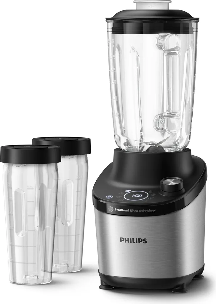 Philips Avance Collection ProBlend stand mixer including 2 drinking bottles, 1.5 L, 1400 W, metal/glass (HR3760/10)