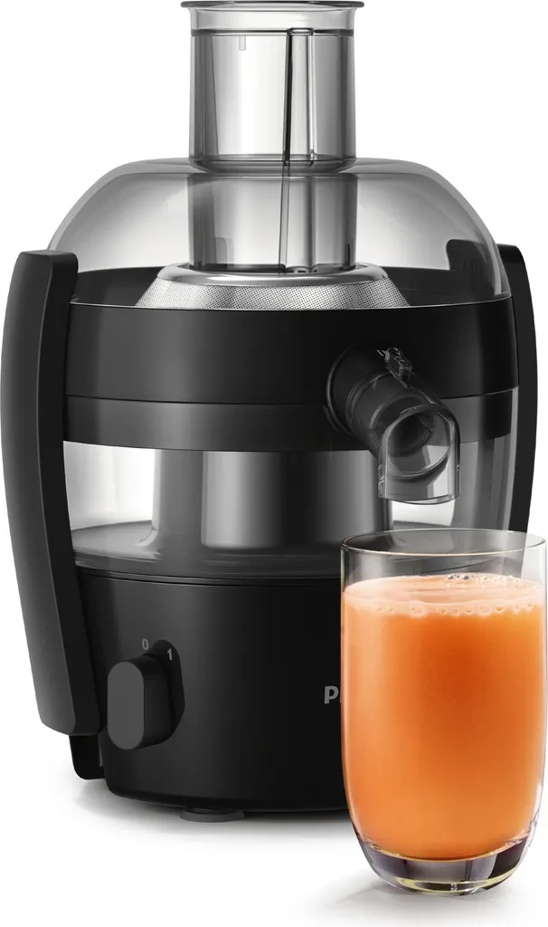 Philips Viva Collection centrifugal juicer, 1.5 L, NutriU recipe app, QuickClean, 500 W, black (HR1832/00)