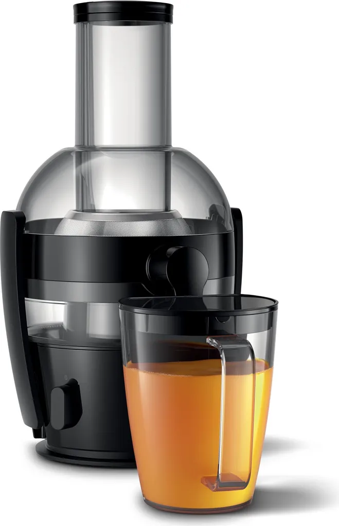 Philips Viva Collection centrifugal juicer, 2.0 L, NutriU recipe app, QuickClean, 800 W, black (HR1856/70)