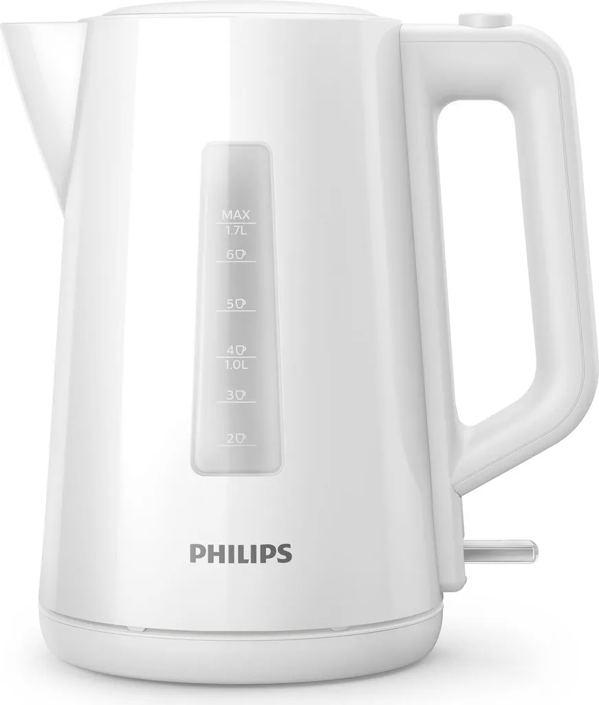 Philips Series 3000 Kettle, 1.7 l, cup indicator, removable filter, indicator light, white (HD9318/00)