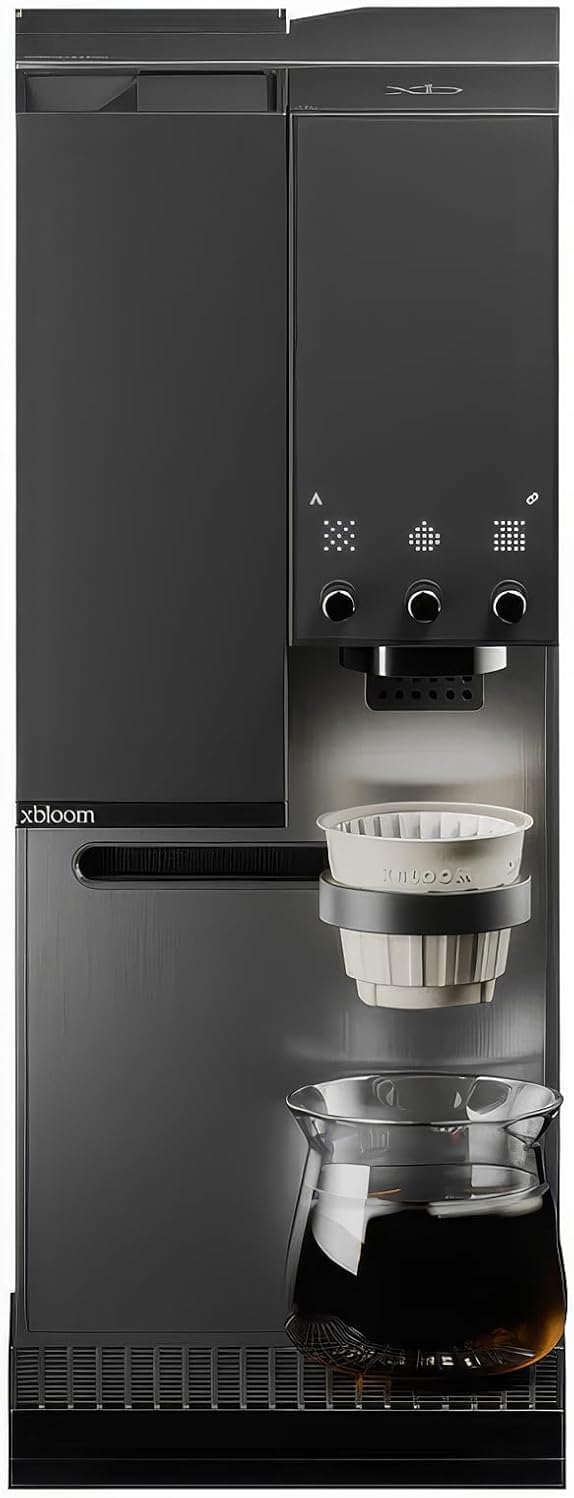 xBloom Studio - Fully Automatic Coffee Machine 3-in-1 with Integrated Grinder, Scales and 3 Automation Levels - Premium Filter Coffee Machine as Versatile Coffee Machine in Midnight Black 220-240V