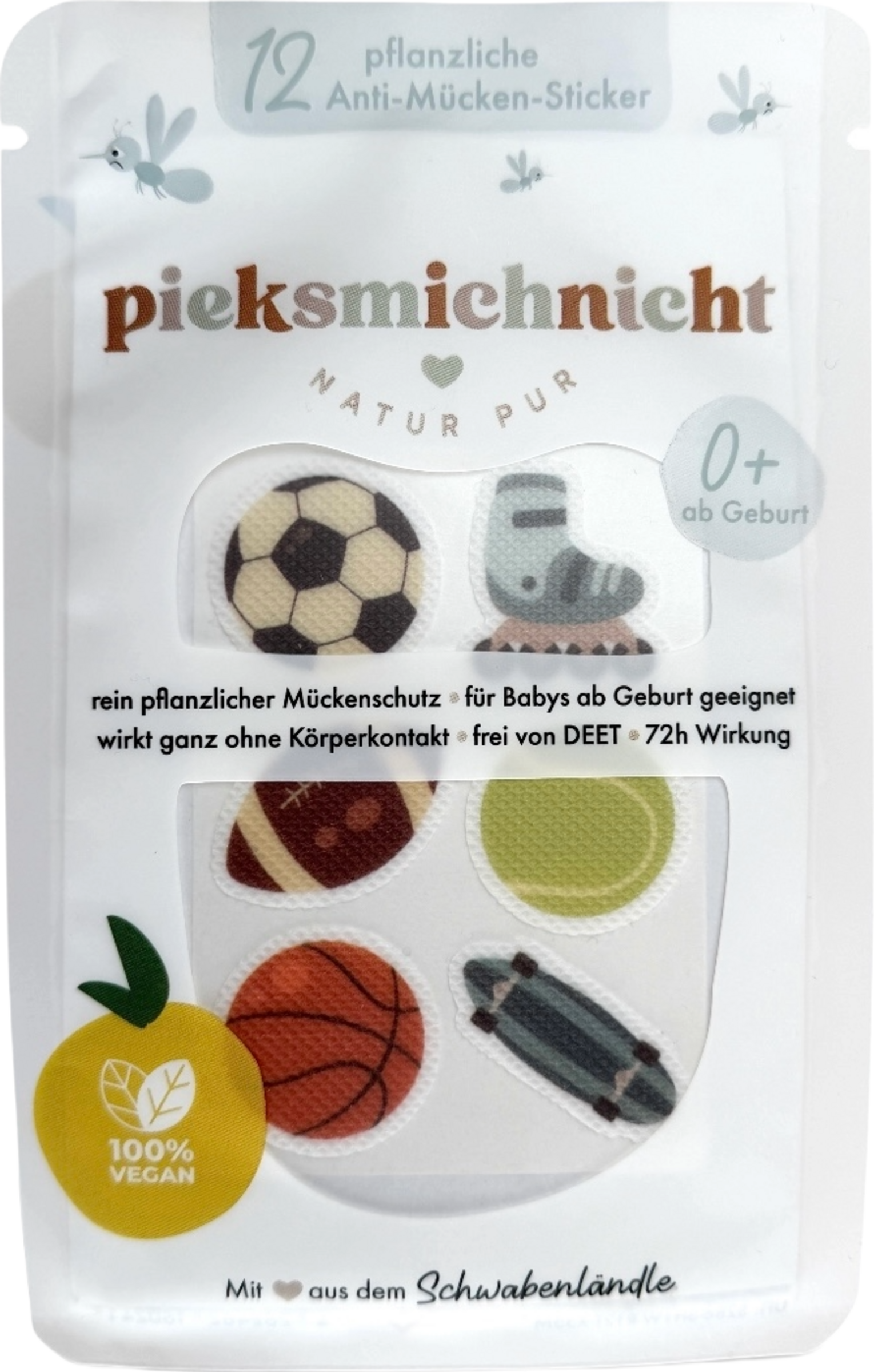 pieksmichnicht Don't prick me plant-based anti-mosquito stickers SPORTS EDITION