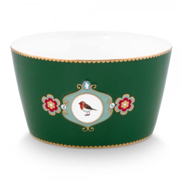Pip Studio Bowl Medallion Love Birds Dark Green 15 cm
