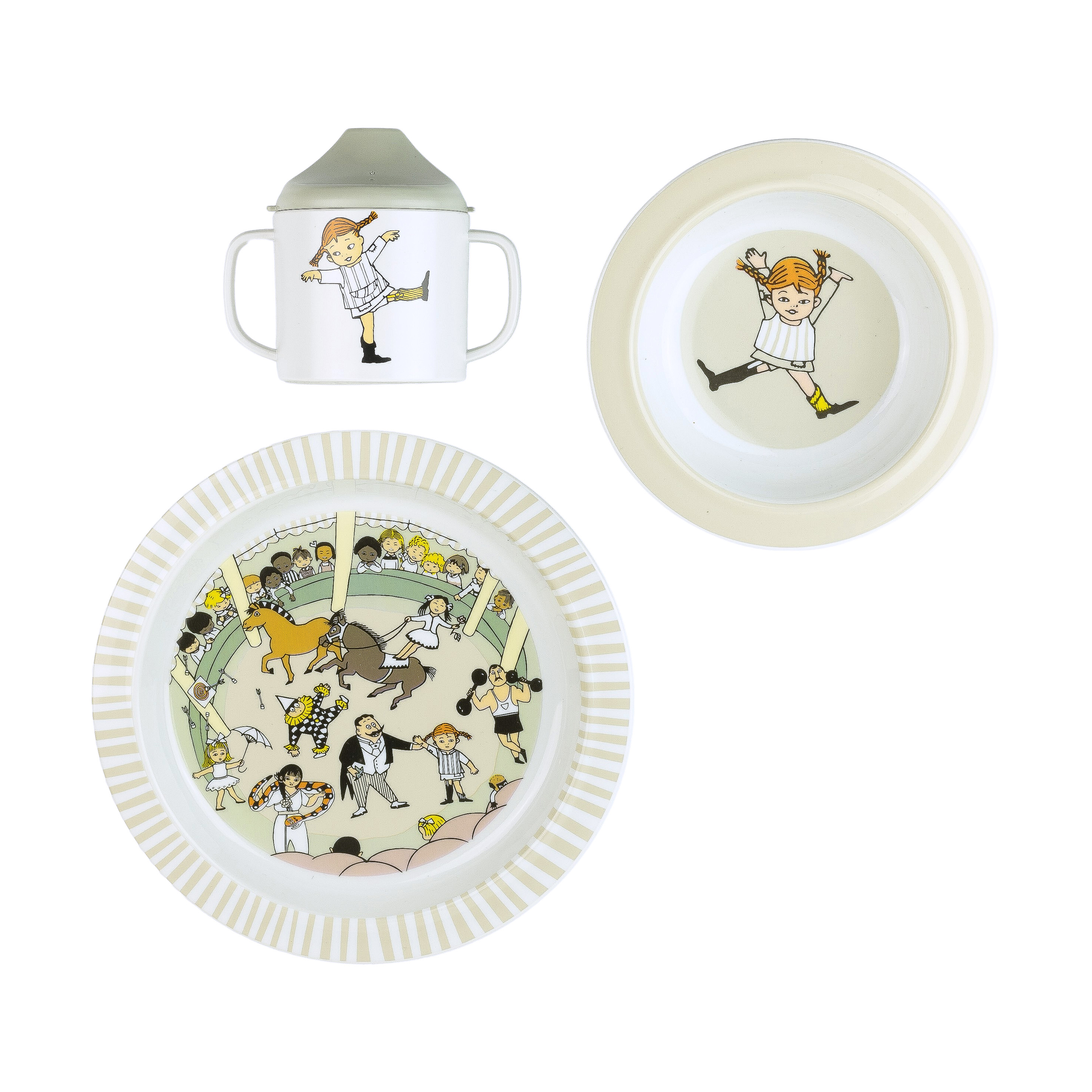 Rätt Start Pippi Circus Children's Dinnerware Set, 3-piece