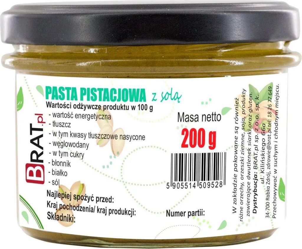 BRAT.PL Pistachio paste with salt 200g