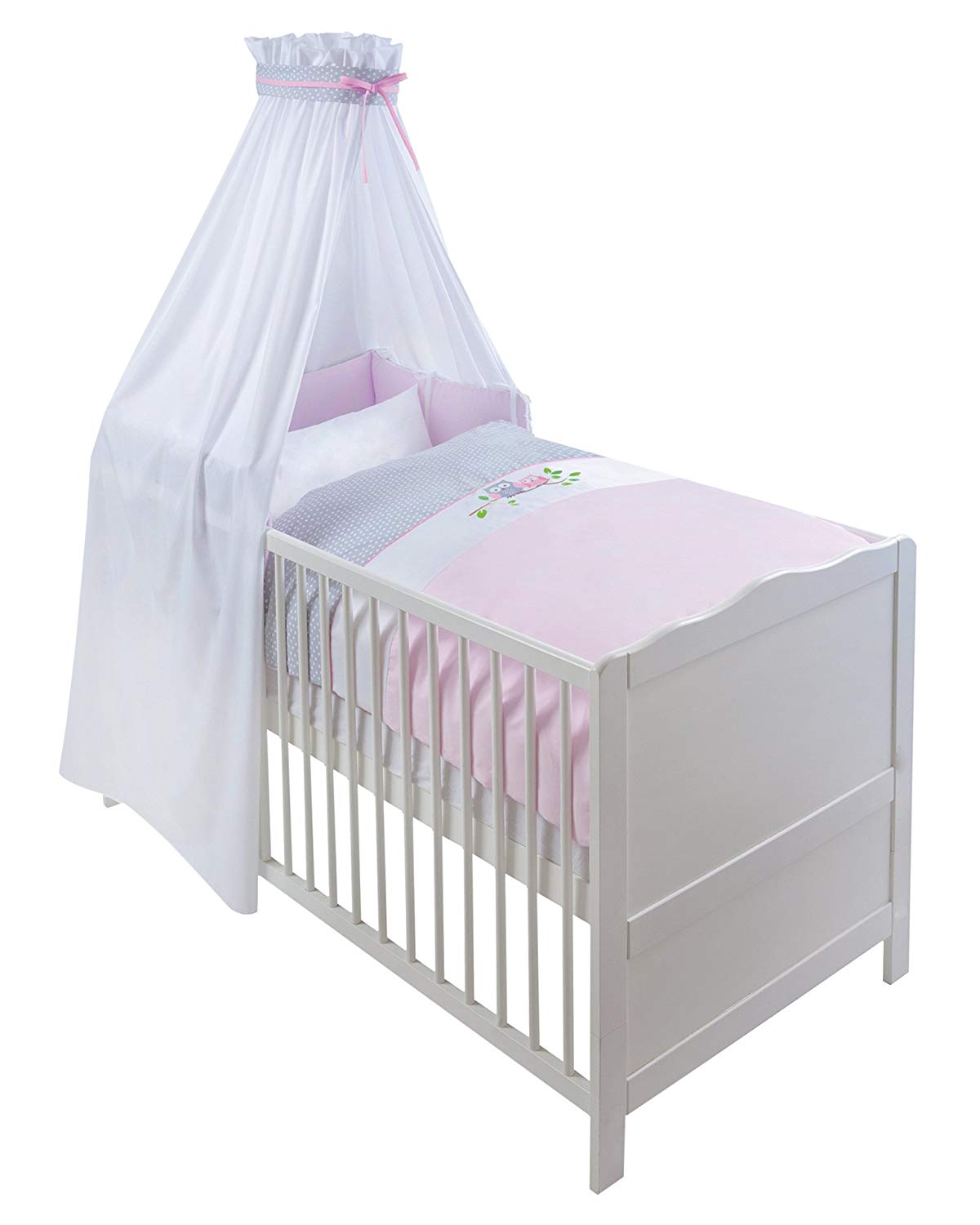 Julius Zöllner 5790014262 Bedding Set Small Owls Pink with Appliqué 3 Pieces