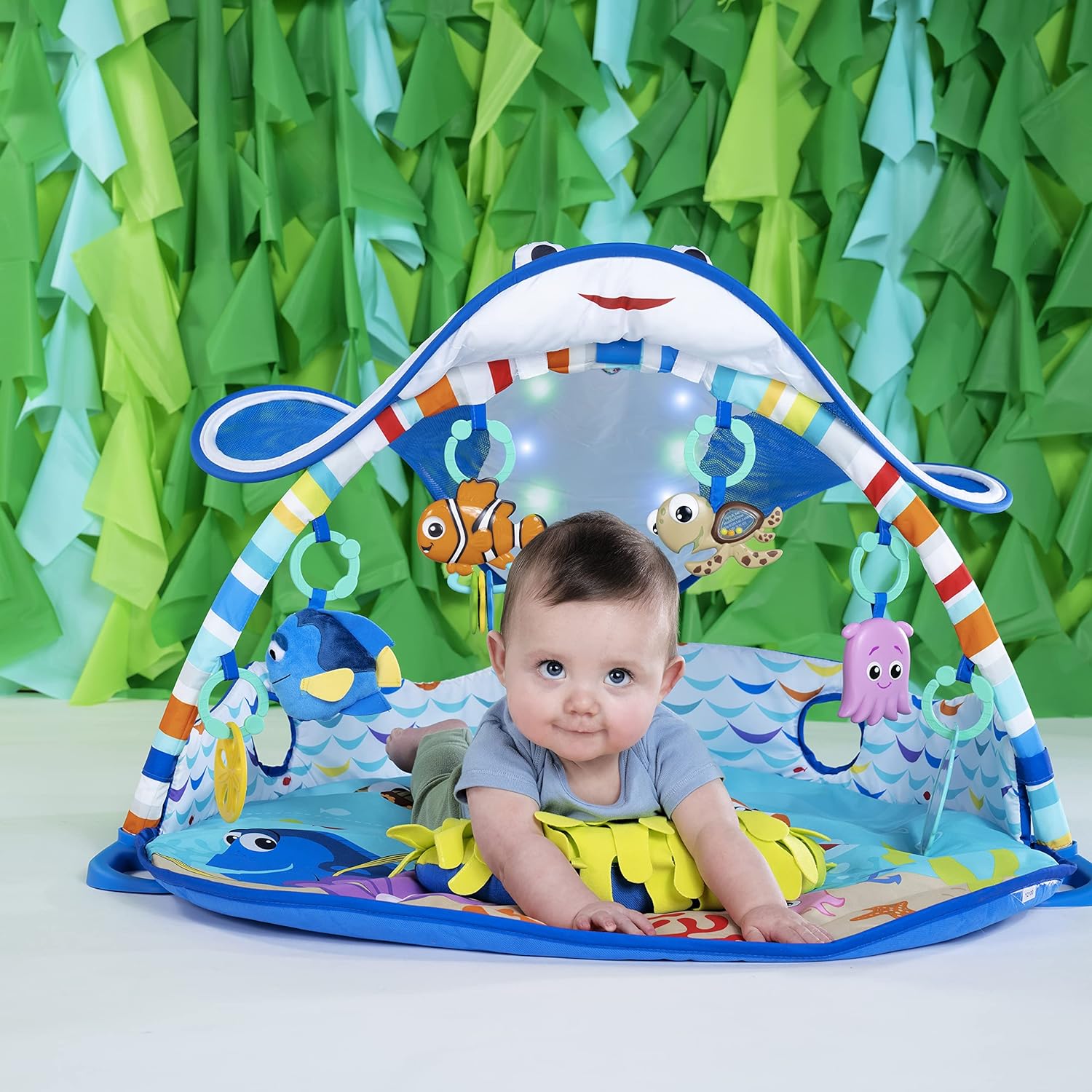 Disney Baby Minnie Mouse Garden Fun Play Mat with Arch, Music, Removable Toys and Support Pads, Machine Washable