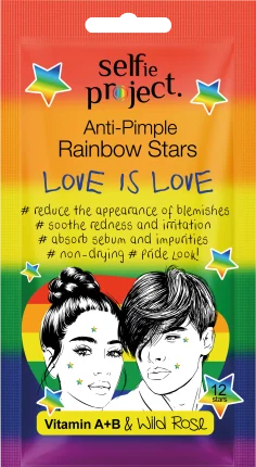 Selfie Project Anti Pimple Patches Rainbow Stars Love is Love, 12 pcs