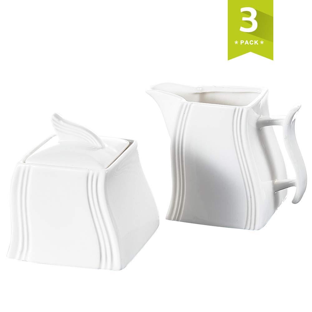 Malacasa, Series Flora, Set Of 3 Ivory White Porcelain China Serving Set Fo