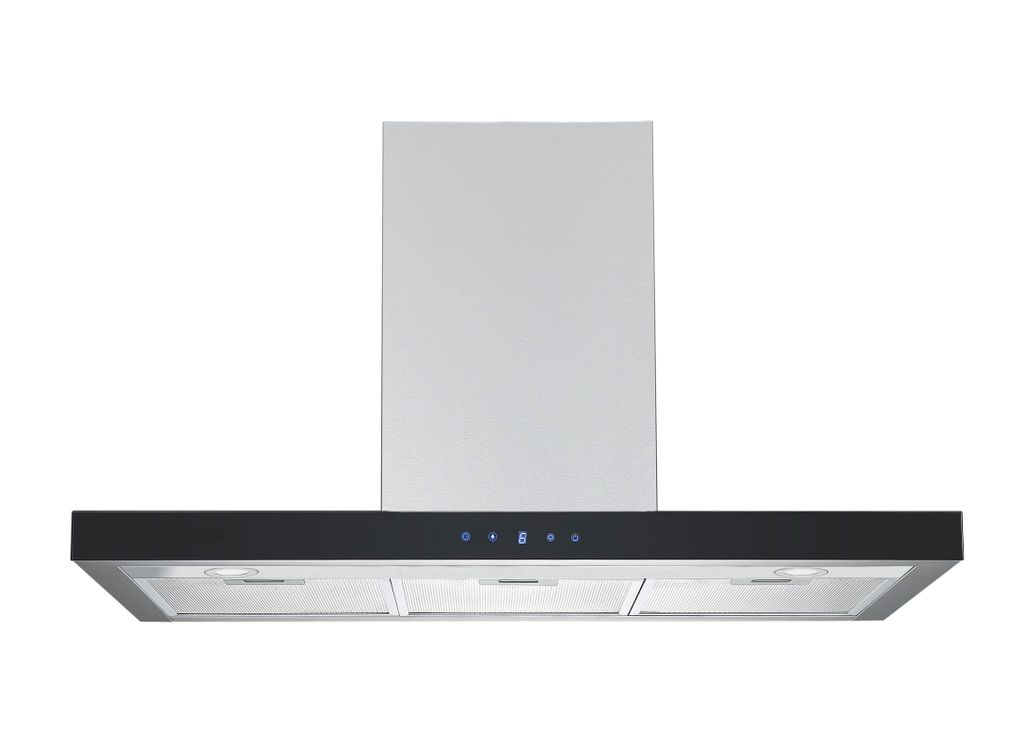 PKM 8090GH 90cm extractor hood, LED lighting, touch control, 3 speeds, black glass panel