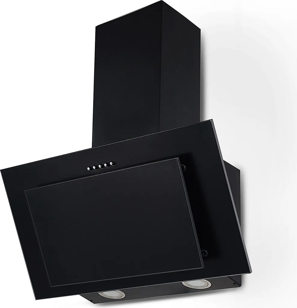PKM extractor hood, angled hood, wall-mounted hood, head-free hood S13-60BBPY, black, 60cm