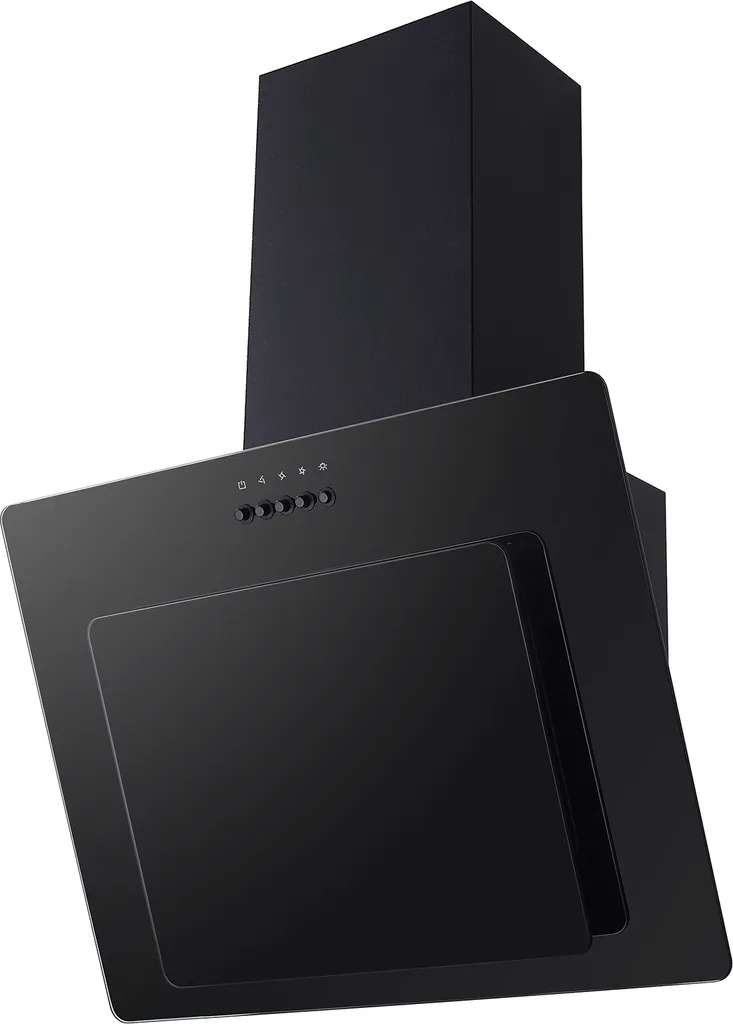 PKM Slanted Cooker Hood, Wall-Mounted, Metal and Glass, 9039Y1, 60cm, Black