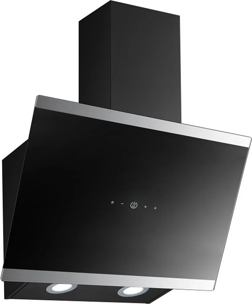 PKM Slanted Cooker Hood, Wall-Mounted, Metal and Glass, S33-60A+BTH 60cm, Black