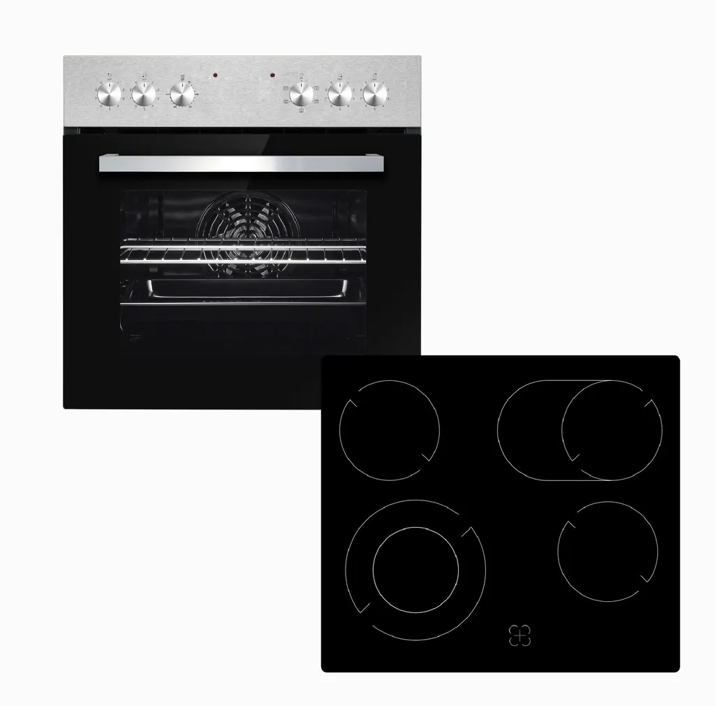 PKM Built-in Oven Set EHS4-2KBIX Glass Ceramic 65 L 4 Cooking Zones 5 Functions ECO Mode
