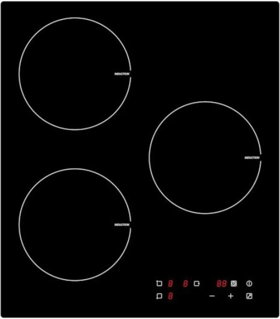 PKM induction hob, 45 cm wide, 3 zones, frameless, touch control, timer