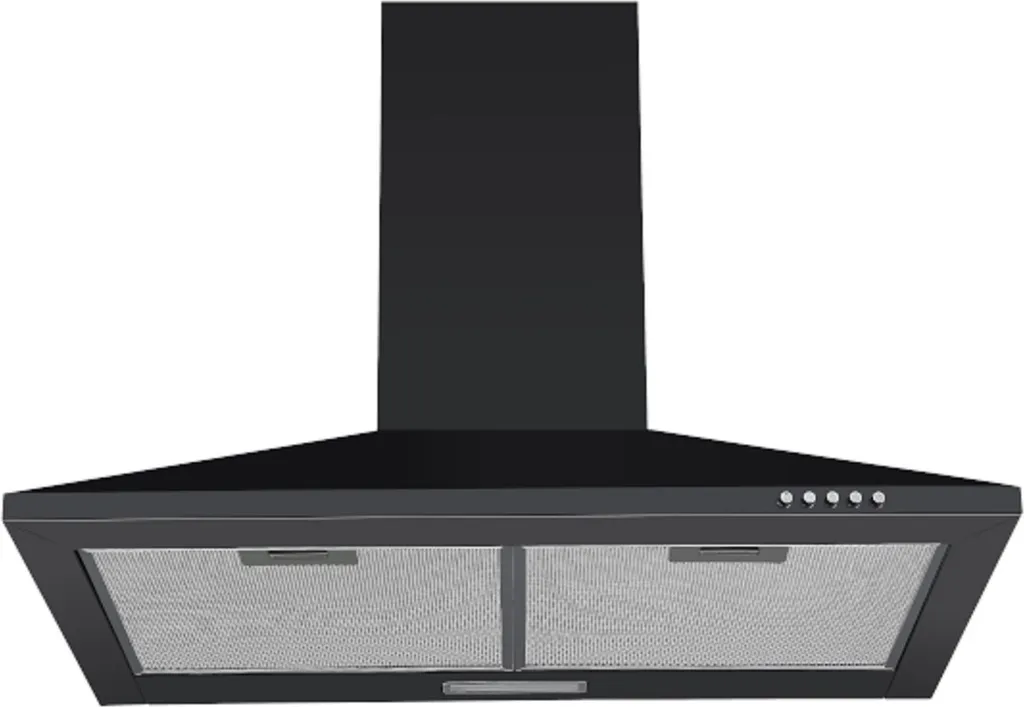 PKM chimney extractor hood 6091BH - 60cm, black, LED, wall-mounted, extractor hood