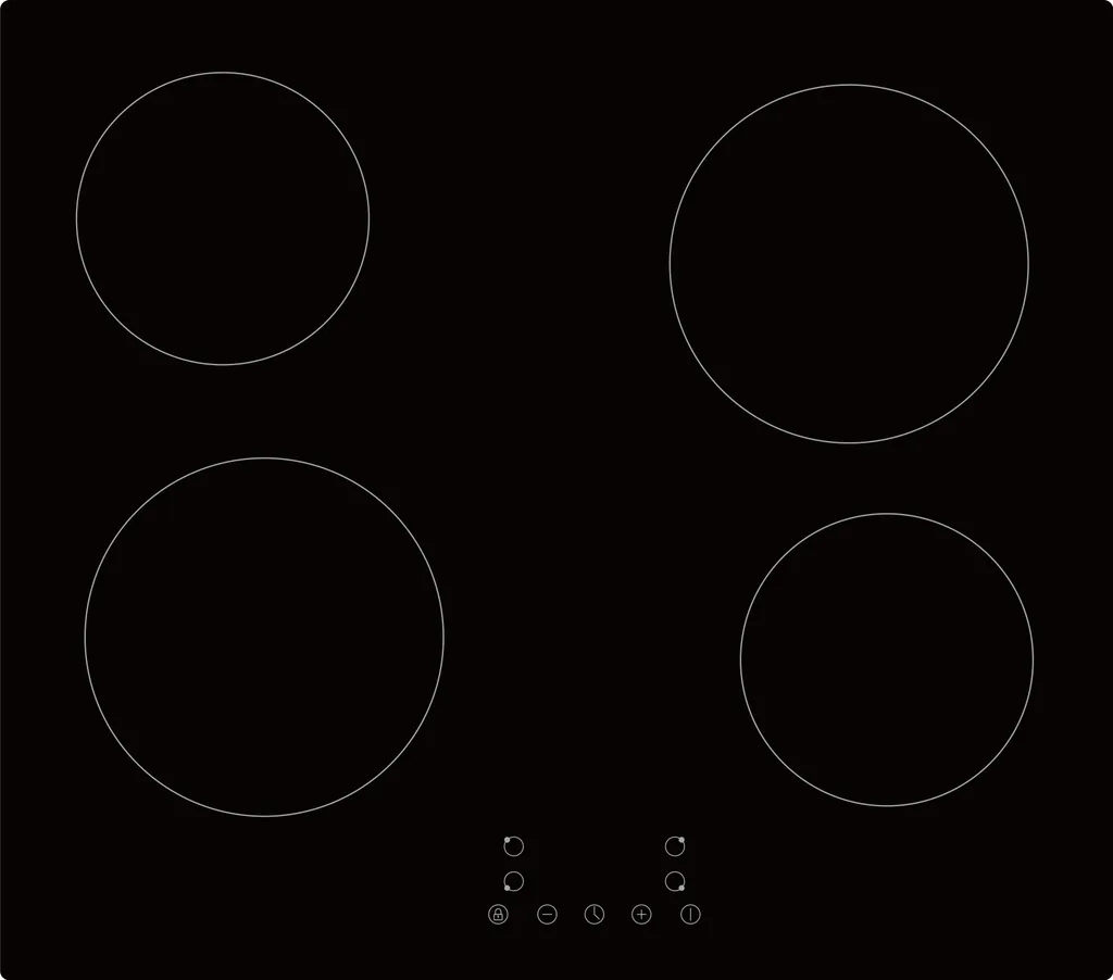 PKM KF4 G glass ceramic hob, self-sufficient, touch control, 9 power levels, 6000 watts