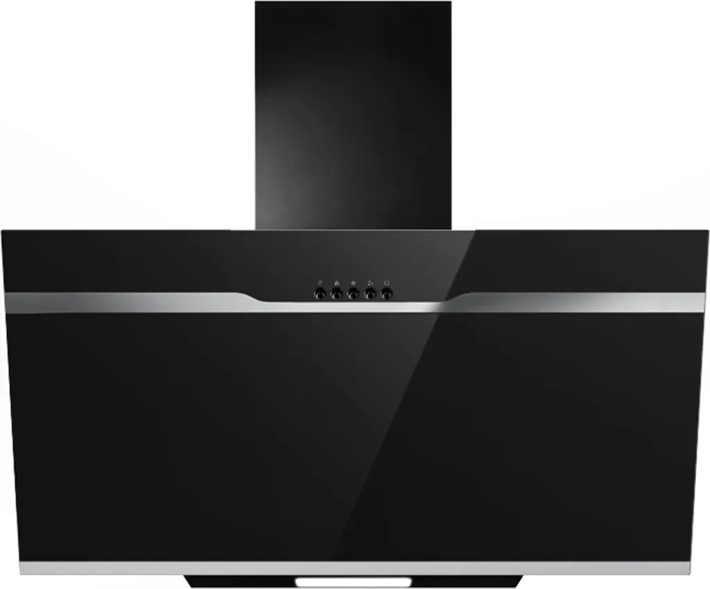 PKM Head-Free Cooker Hood DSH60-BL 60cm Glass Black Recirculating Extractor Hood Exhaust Air LED