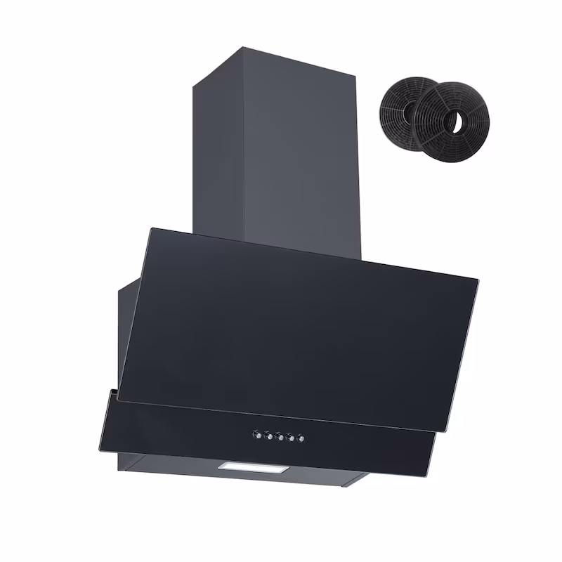 PKM KH9039H glass cooker hood, modern design, black, 60cm