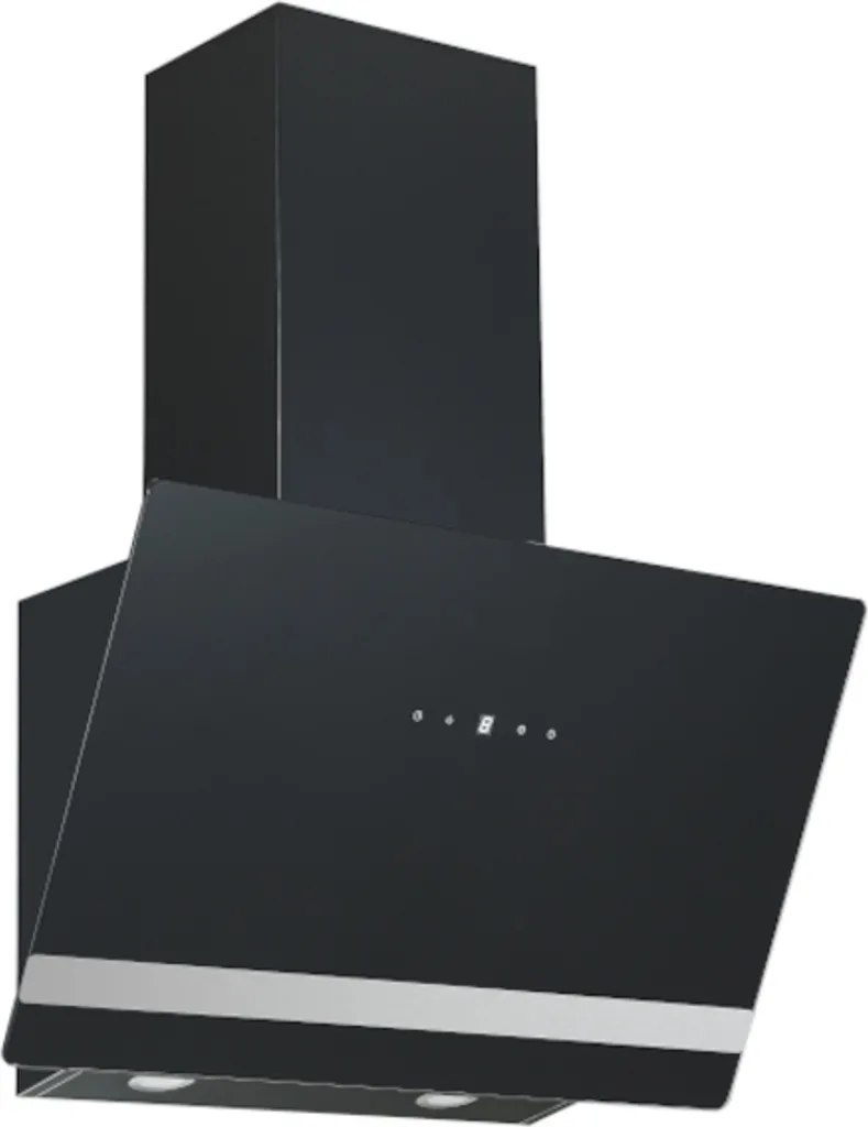 PKM S21-60ABTH Head-Free Cooker Hood - 60cm, Black, Touch Control, LED, Slanted Hood