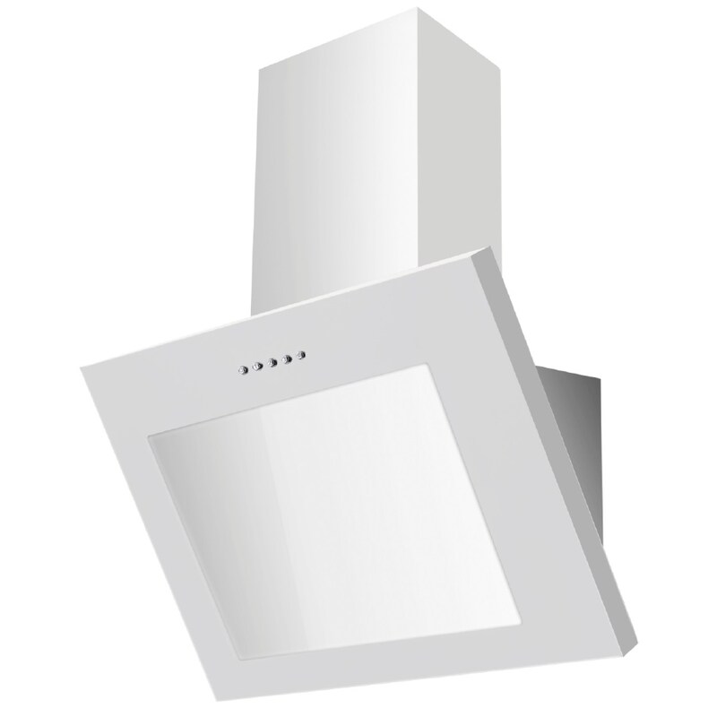 PKM S28-60 BWPY Head-Free Cooker Hood - 60cm, White, Glass, LED, Extractor Hood