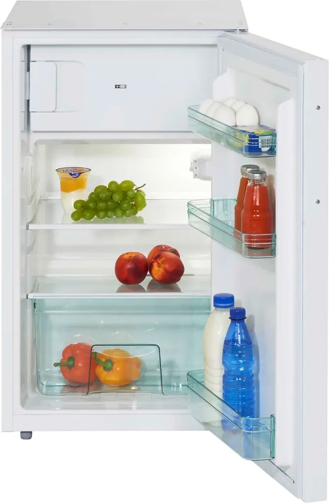 PKM Undercounter Refrigerator with Freezer Compartment, White, 101L, LED